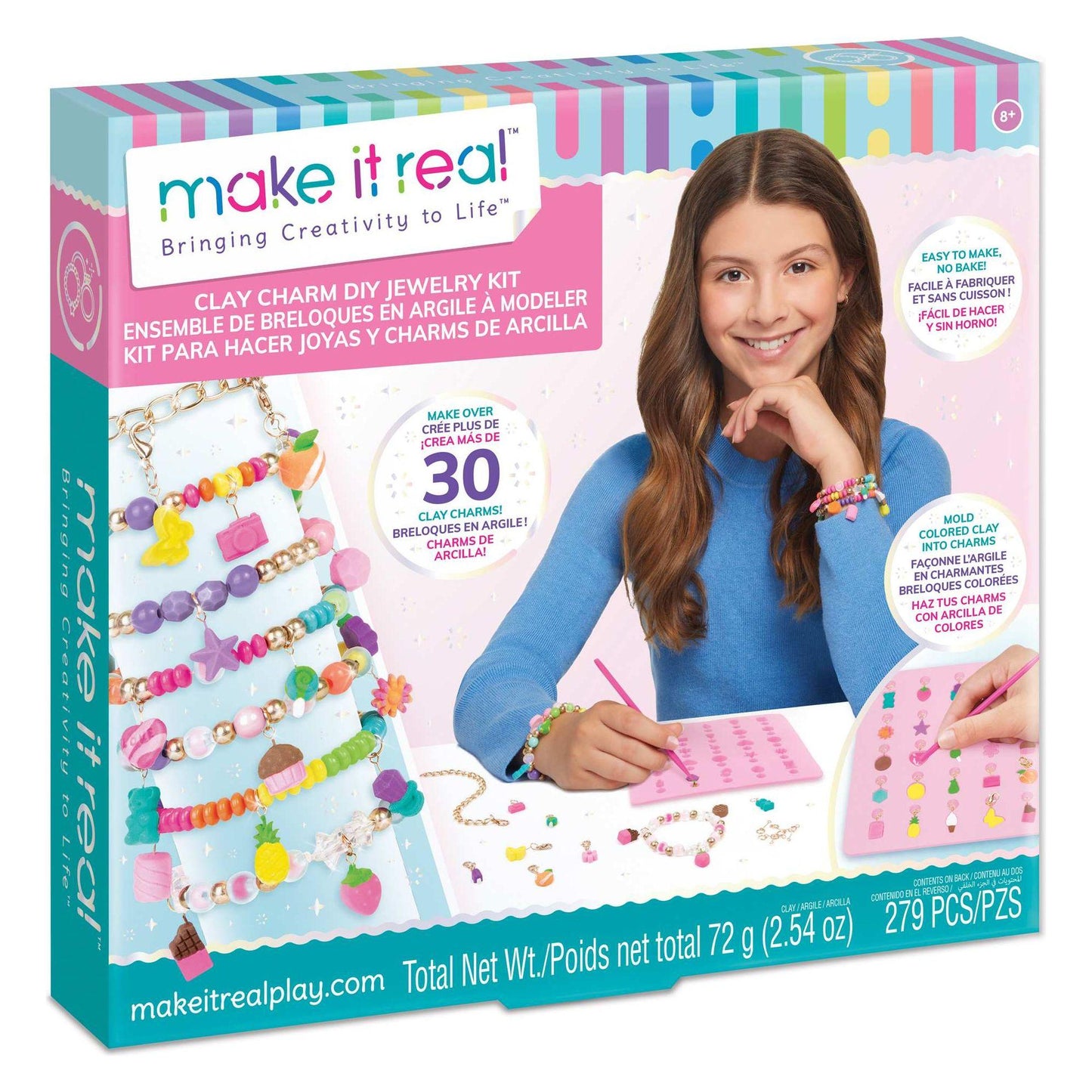 ערכת הכנת צמידים וצארמס מחימר - 279 חלקים - Make It Real