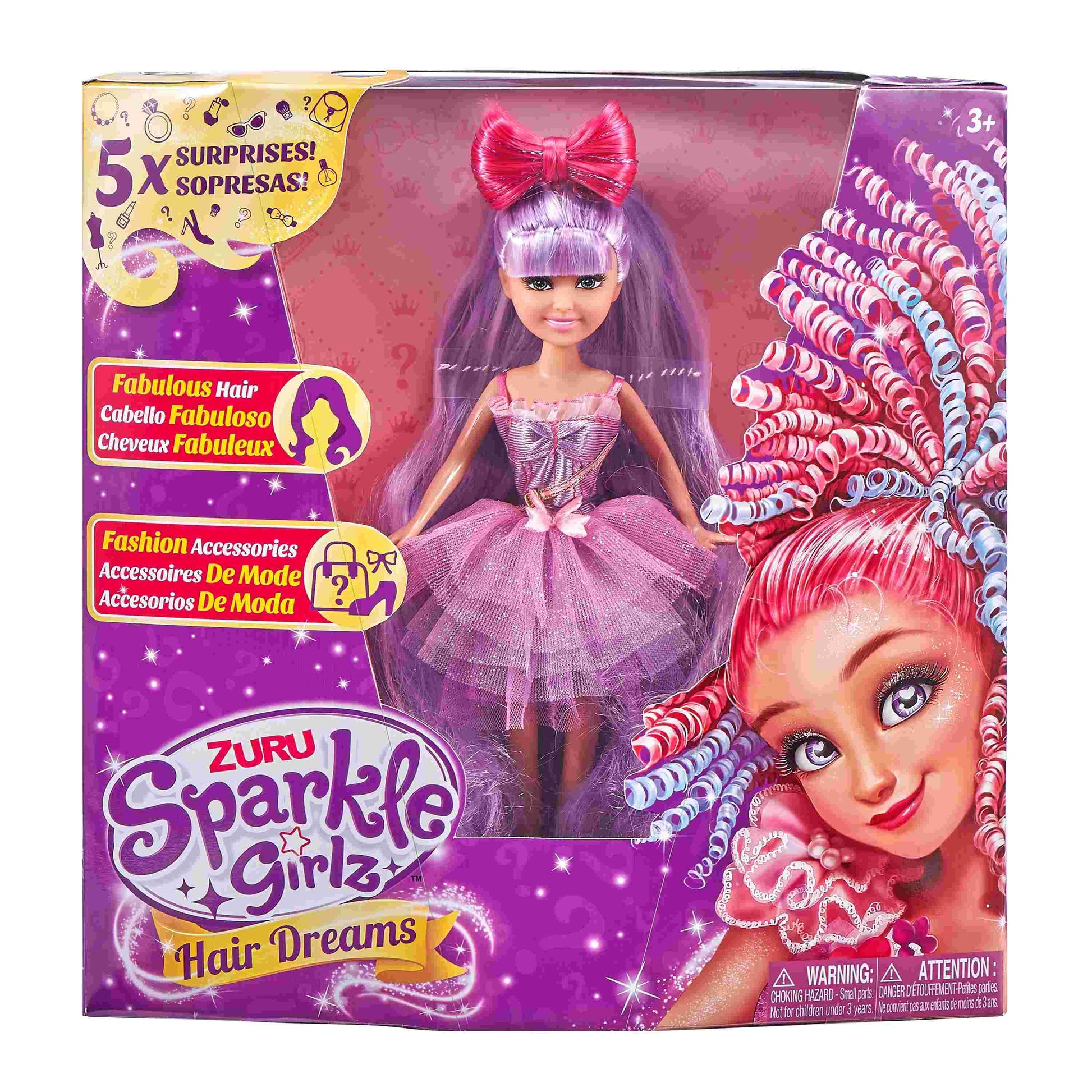 בובה אופנה עם אביזרים לעיצוב שיער SPARKLE GIRLZ