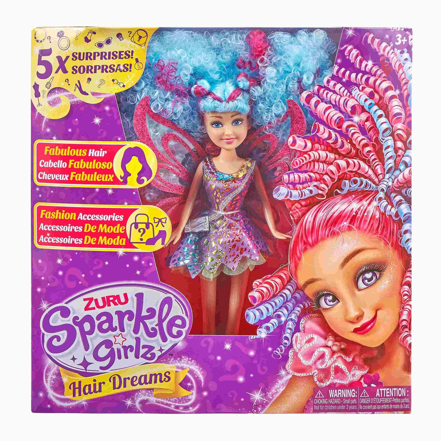 בובה אופנה עם אביזרים לעיצוב שיער SPARKLE GIRLZ