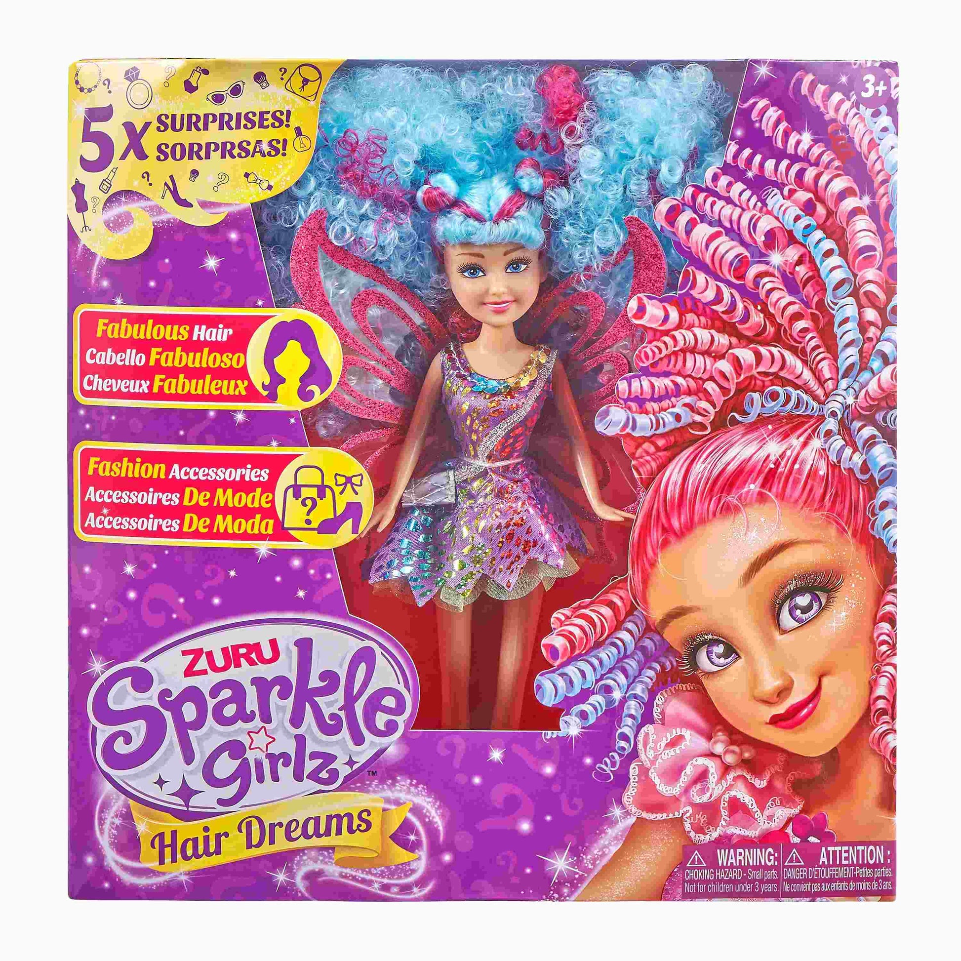 בובה אופנה עם אביזרים לעיצוב שיער SPARKLE GIRLZ