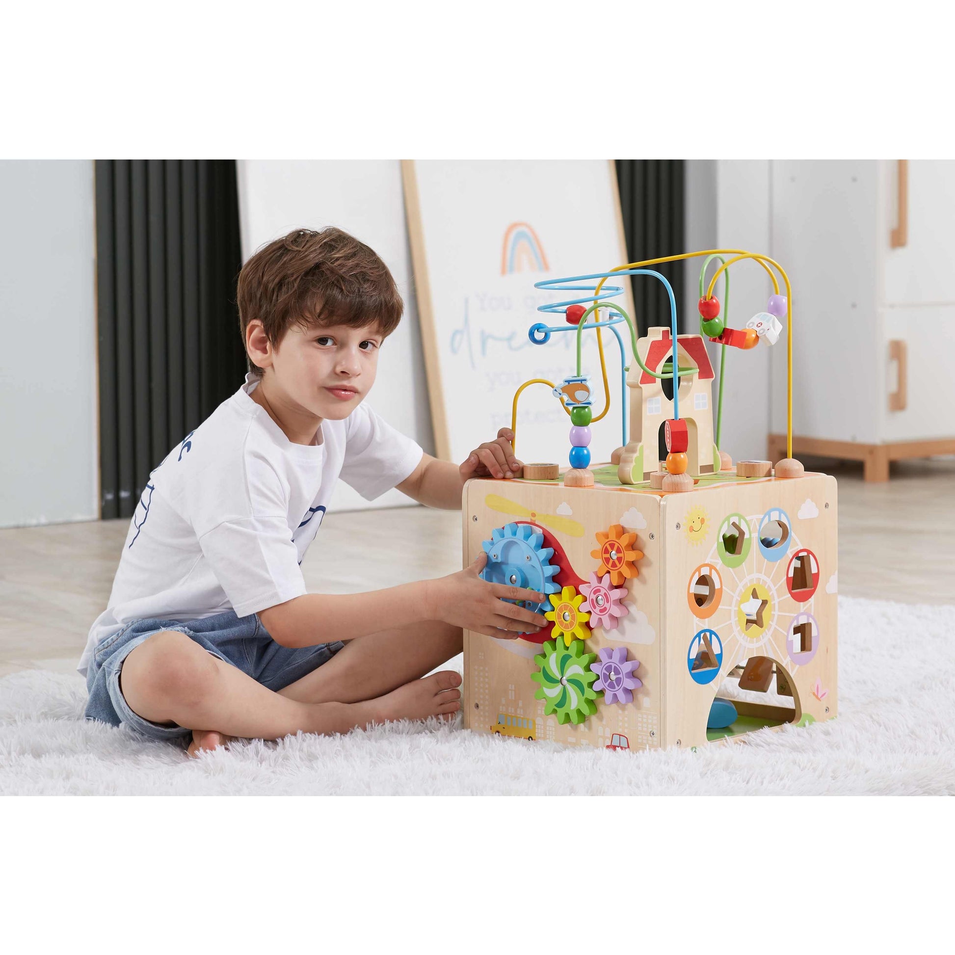 קוביית פעילות 5 ב-1 מעץ VIGA